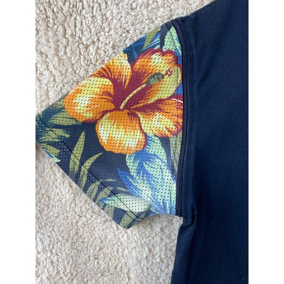 8th DSTRKT Men's Sz XL Black Tee With Floral Zip On Sleeves Ninety 3 On Back - Picture 2 of 13